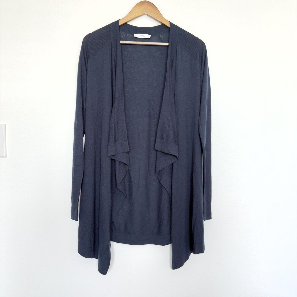 Vince Sweater Womens Medium Merino Wool Blend Open Front Cardigan Layering